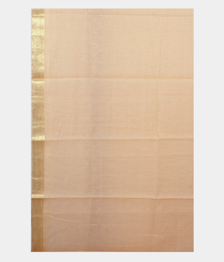 Peach Chanderi Cotton Embroidery Saree T1616723