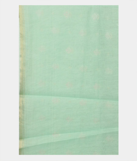Light Green  Chanderi Cotton Embroidery Saree T1970093