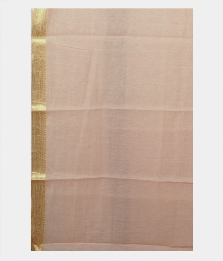 Light Peach Chanderi Cotton Embroidery Saree T1616623