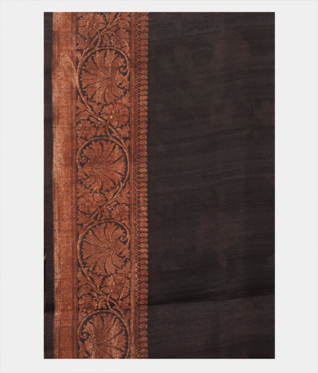 Black Tussar Printed Saree T2158693