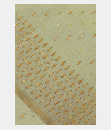 Yellow Chanderi Cotton Embroidery Saree T161702-image