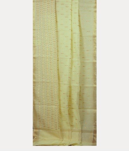 Yellow Chanderi Cotton Embroidery Saree T1617022