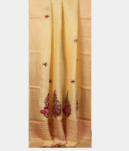 yellow-linen-embroidery-saree-t220059-t220059-b