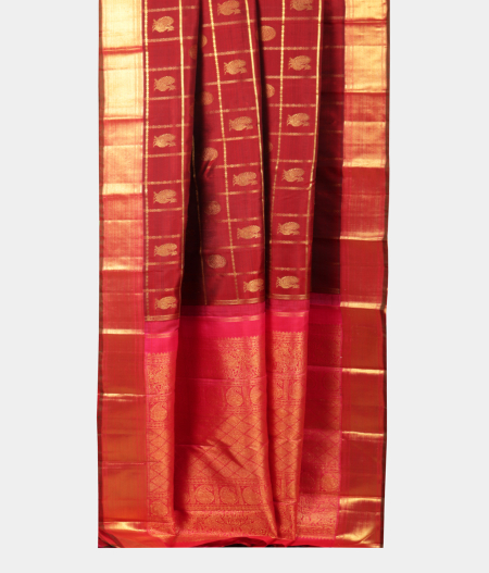 Maroon Handwoven Kanjivaram Silk Saree T2112242