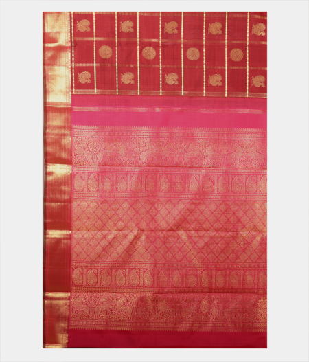 Maroon Handwoven Kanjivaram Silk Saree T2112244