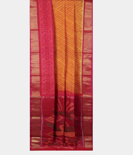 Yellow Pochampalli Silk Cotton Saree T2174812