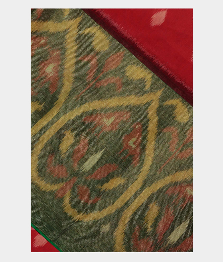 Maroon Pochampalli Silk Cotton Saree T222247-image