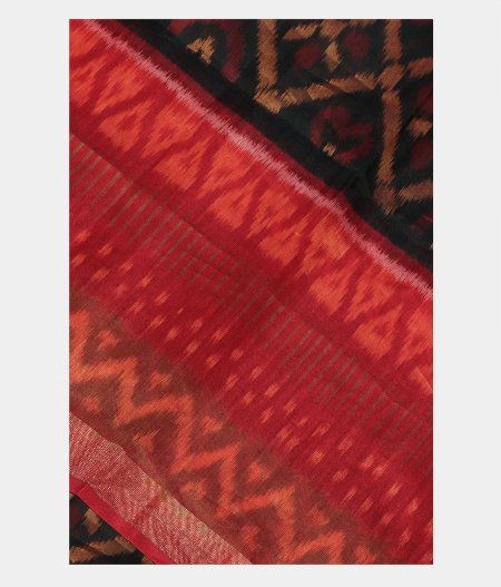 Black Pochampalli Silk Cotton Saree T222257-image