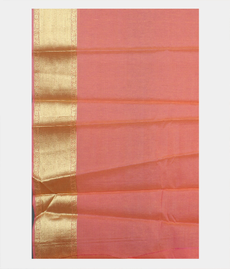 Pinkish Orange Silk Cotton Saree NI125 3