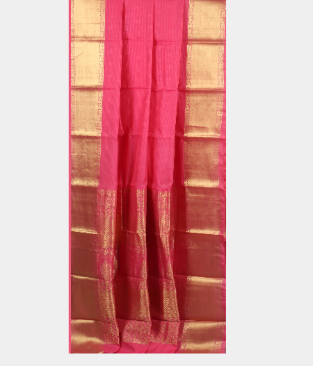 Pink Silk Cotton Saree NI1182