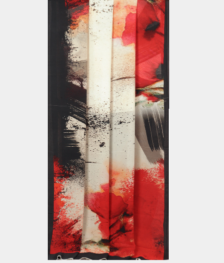 Black and White Georgette Printed Silk Saree T2243892