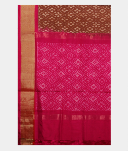 Brown Ikat Silk Saree T2045914