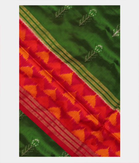 Green Ikat Silk Saree T204694-image
