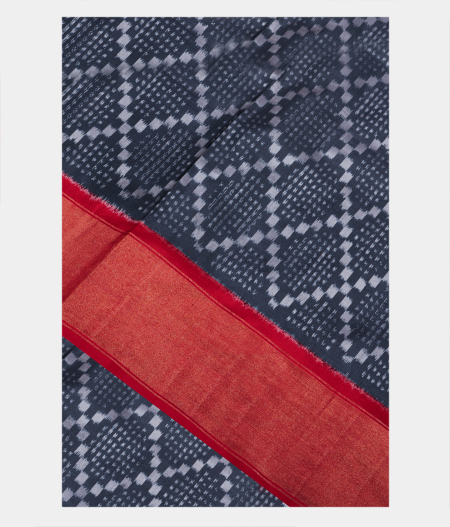 Bluish Grey Ikat Silk Saree T187341-image