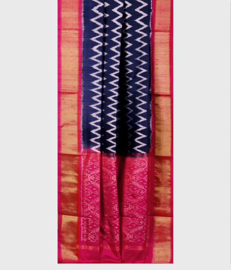 Blue Ikat Silk Saree T1711292