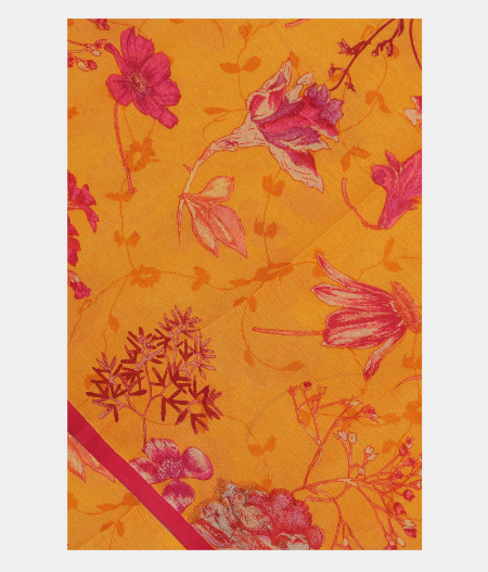 Yellow Chiffon Printed Silk Saree T224131-image