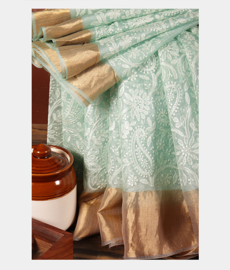 Blue Silk Kota Embroidery Saree T221864-image