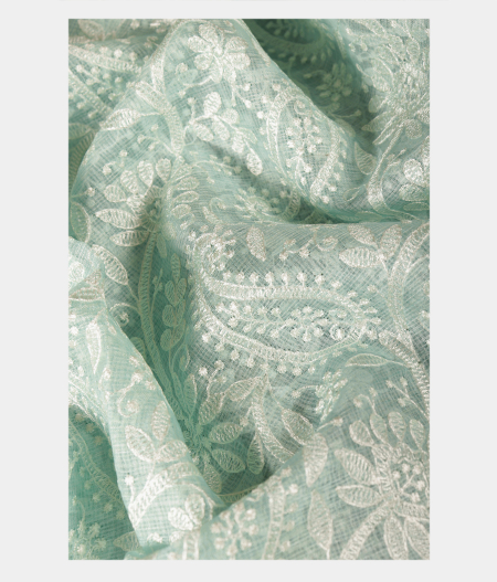 Blue Silk Kota Embroidery Saree T2218642