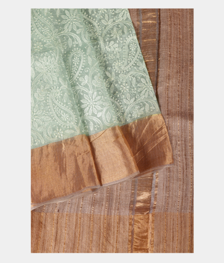 Blue Silk Kota Embroidery Saree T2218643