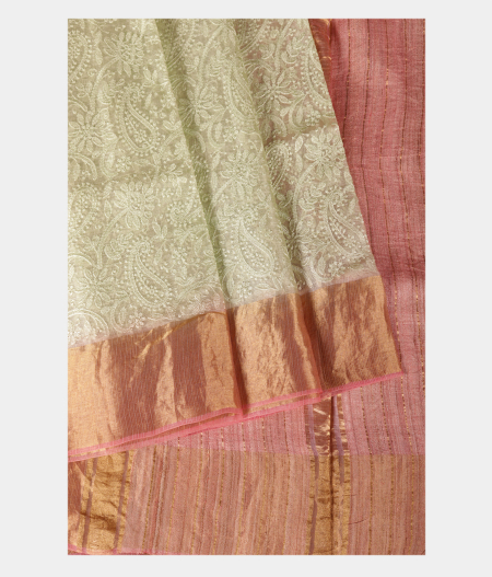 Green Silk Kota Embroidery Saree T2218683