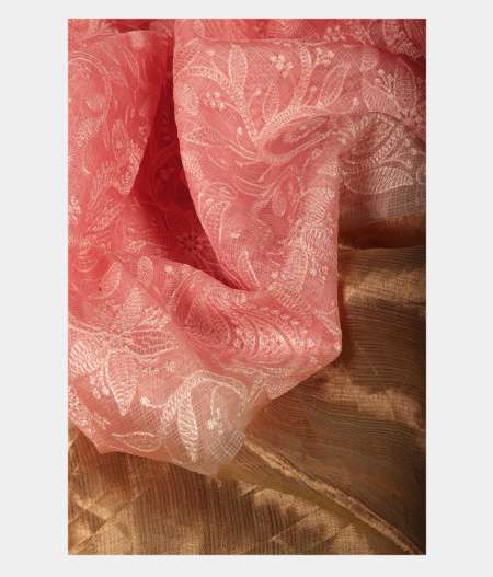Pink Silk Kota Embroidery Saree T2218562