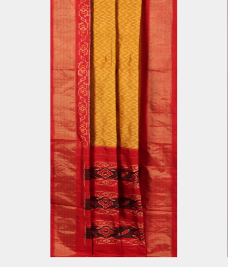 Yellow Ikat Silk Saree T2047122