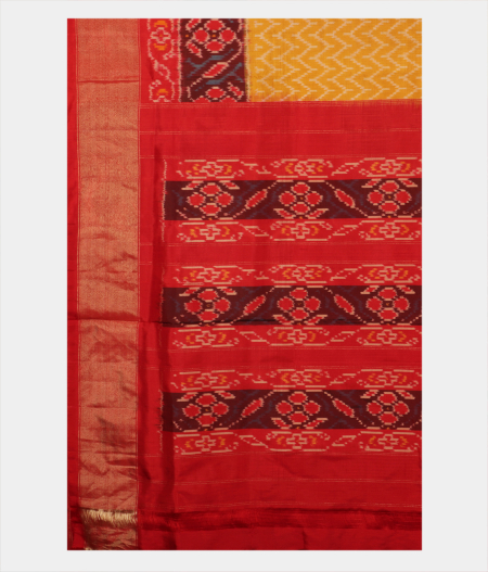 Yellow Ikat Silk Saree T2047124