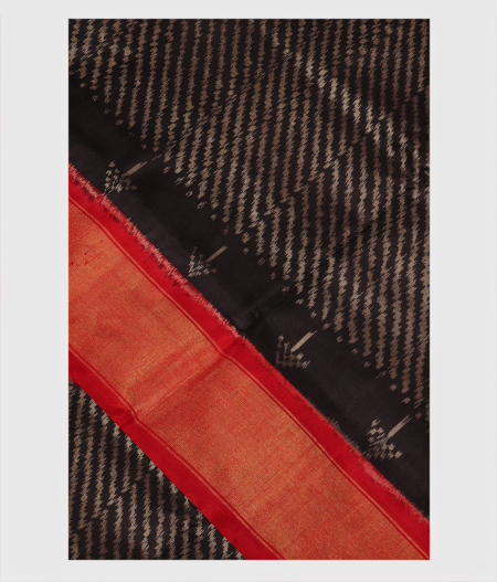 Black Ikat Silk Saree T204584-image