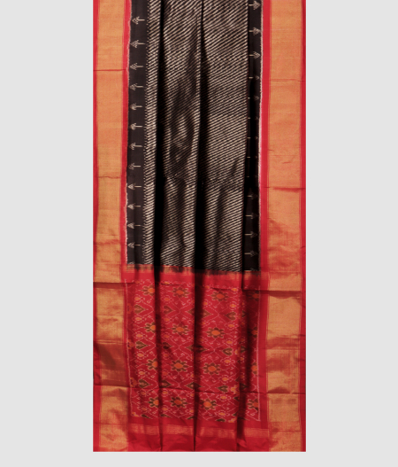 Black Ikat Silk Saree T2045842