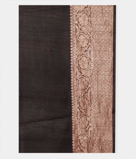 Black Tussar Printed Saree T2244124