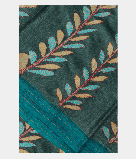 Blue Tussar Printed Saree T221722-image