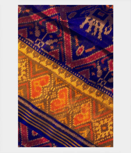 Navy Blue Patola Silk Saree T216138-image