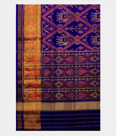 Navy Blue Patola Silk Saree T2161384