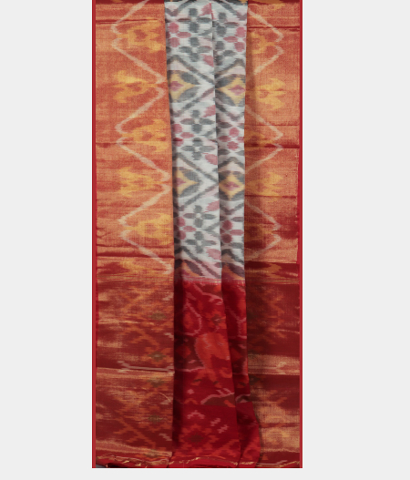 White Pochampalli Silk Cotton Saree T2222482