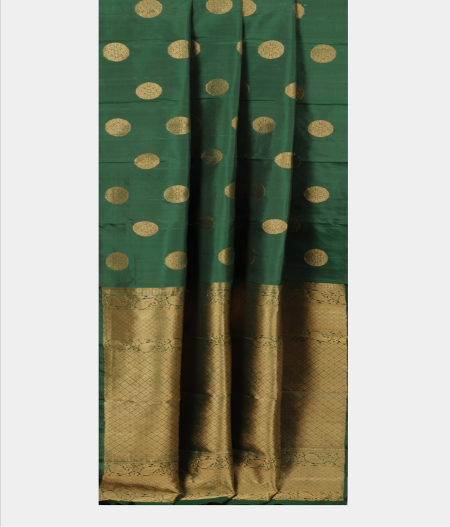 Bottle Green Handwoven Kanjivaram Silk Saree T2127812