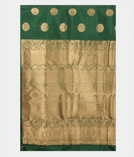 Bottle Green Handwoven Kanjivaram Silk Saree T2127814