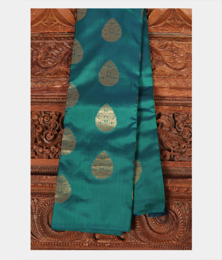 Peacock Green Handwoven Kanjivaram Silk Saree T193446-image