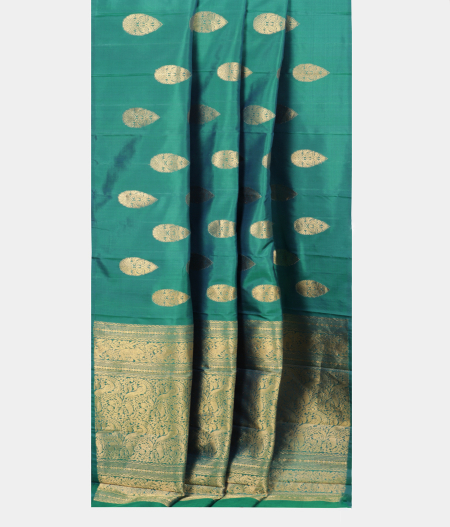 Peacock Green Handwoven Kanjivaram Silk Saree T1934462