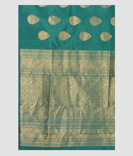 Peacock Green Handwoven Kanjivaram Silk Saree T1934464