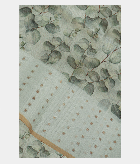 Light Blue Kora Organza Printed Saree T221837-image