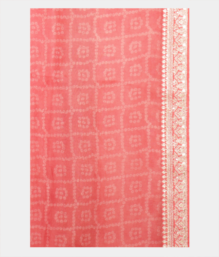 Dark Peach Kora Organza Printed Saree T2243234