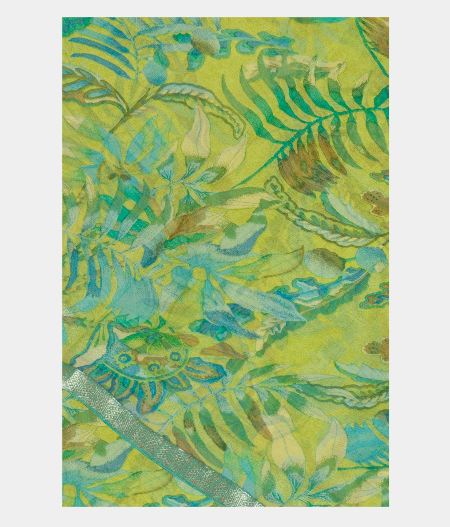 Light Green Chiffon Printed Silk Saree T224133-image