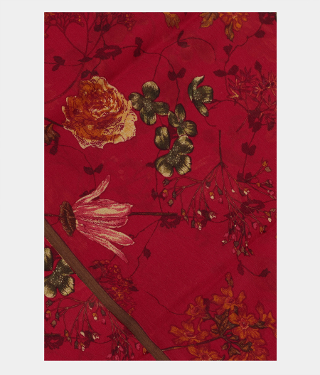 Maroon Chiffon Printed Silk Saree T224117-image