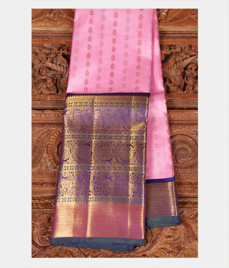 Lavender Pink Handwoven Kanjivaram Silk Saree T219473-image