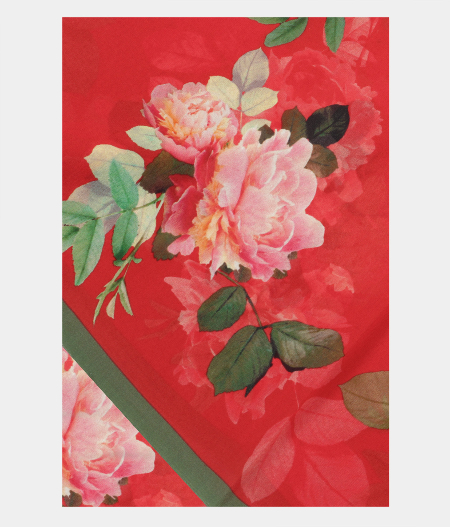 Red Georgette Printed Silk Saree T189346-image