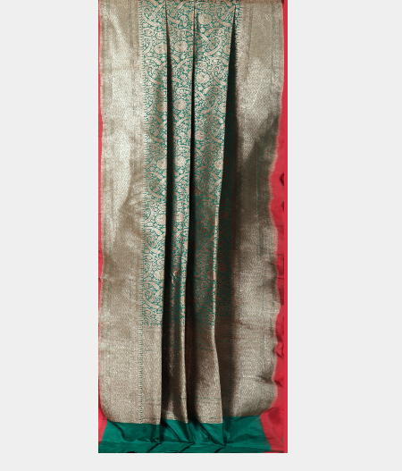 Bottle Green Banaras Silk Saree T2258882