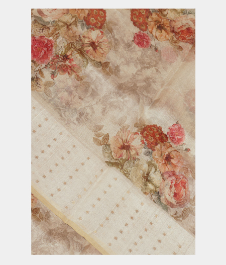 Beige Kora Organza Saree T225577-image