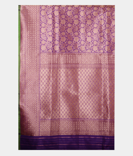 Violet Banarasi Silk Saree T2258714