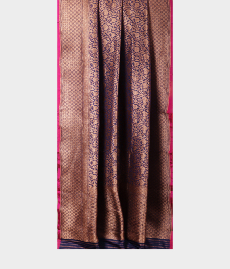 Dark Blue Banarasi Silk Saree T2258732