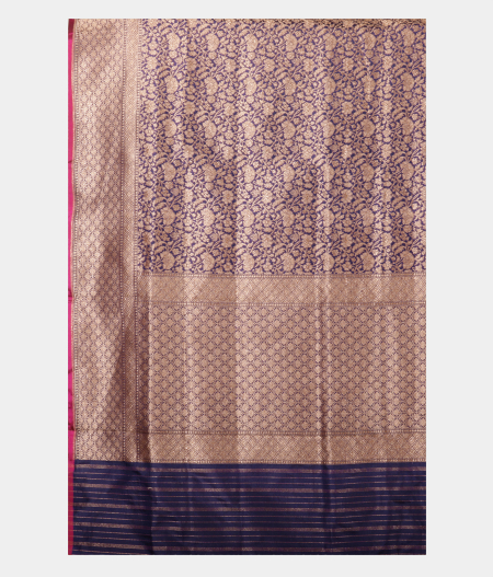 Dark Blue Banarasi Silk Saree T2258734